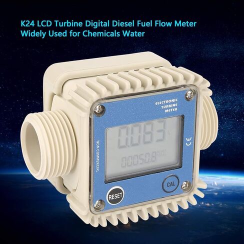 Turbine Meter, Professional K24 LCD Electrical Turbine Digital Gas Flow Meter Widely Used for Industrial Chemicals Liquid Water,Length 103MM in Saudi Arabia