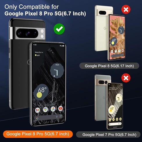 واقي شاشة UniqueMe لهاتف Google Pixel 8 Pro، [فتح بصمة الإصبع المتوافق] قطعتان من واقي عدسة الكاميرا المقاوم للكسر من الدرجة العسكرية وقطعتان من الزجاج المقسى 9H لهاتف Pixel 8 pro سهل التركيب in Kuwait