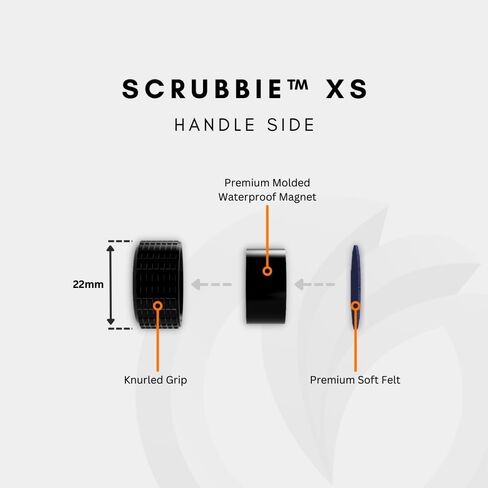 Oceanbox Designs Scrubbie XS Pico Glass/Acrylic Aquarium Magnetic Algae Scrubber for Micro Pico Bowl Small Tanks (Piano White) in Saudi Arabia