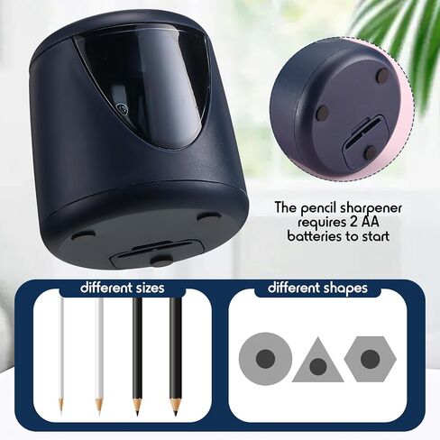 2 Pcs Electric Pencil Sharpeners Battery Powered Sharpener Cute Pencil Sharpener Battery Powered for Kids School Office Supplies in Saudi Arabia