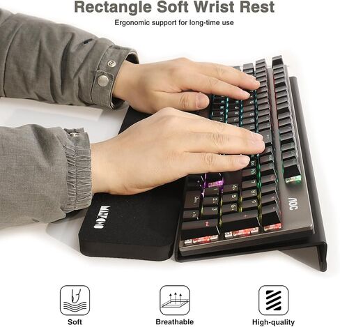 Acrylic Tilted Keyboard Riser Stand and Holder with Wrist Arm Rest Support Pad for Computer Desk Desktop, 16.9" Wide in Saudi Arabia