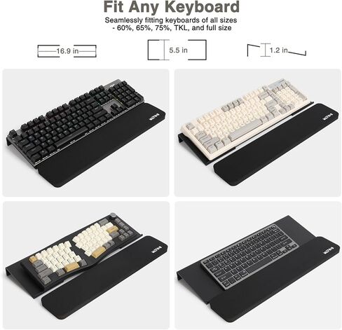 Acrylic Tilted Keyboard Riser Stand and Holder with Wrist Arm Rest Support Pad for Computer Desk Desktop, 16.9" Wide in Saudi Arabia