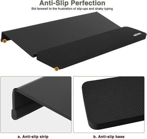 Acrylic Tilted Keyboard Riser Stand and Holder with Wrist Arm Rest Support Pad for Computer Desk Desktop, 16.9" Wide in Saudi Arabia