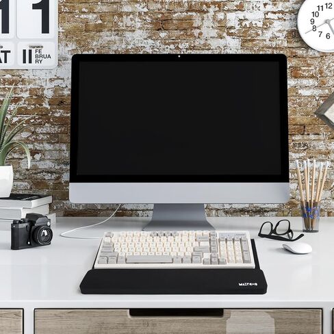 Acrylic Tilted Keyboard Riser Stand and Holder with Wrist Arm Rest Support Pad for Computer Desk Desktop, 16.9" Wide in Saudi Arabia