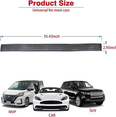 Ajxn Pack-1 Car Trunk Rubber Protection Strip, 3.1In x 35.4In Universal Bumper Anti-Scratch Anti-Bump Anti-rubbing Strip, Car Rear Bumper Protector Cover, Suitable for Car (Carbon Fiber Black) in Saudi Arabia