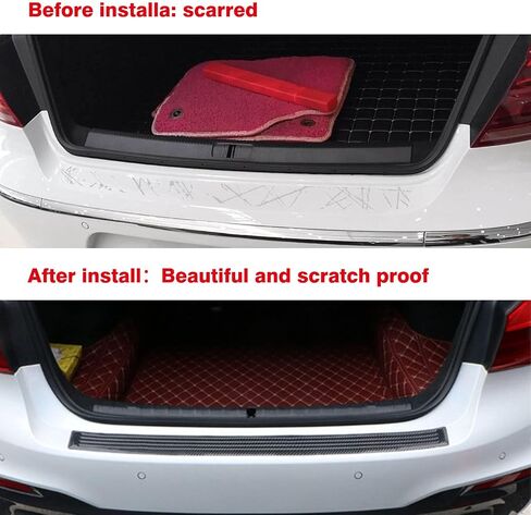 Ajxn Pack-1 Car Trunk Rubber Protection Strip, 3.1In x 35.4In Universal Bumper Anti-Scratch Anti-Bump Anti-rubbing Strip, Car Rear Bumper Protector Cover, Suitable for Car (Carbon Fiber Black) in Saudi Arabia