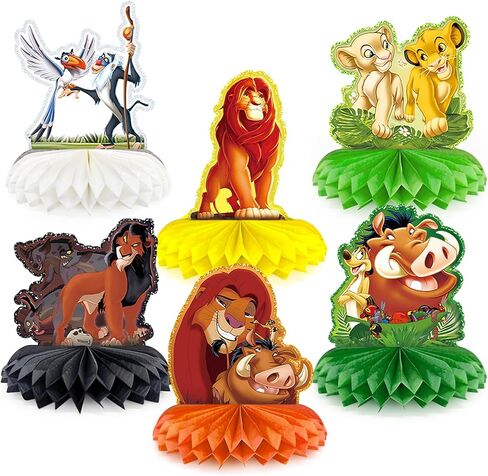 6 counts Lion Centerpieces for Party Supplies Tables Decorations Honeycomb Centerpiece Birthday Table in Kuwait
