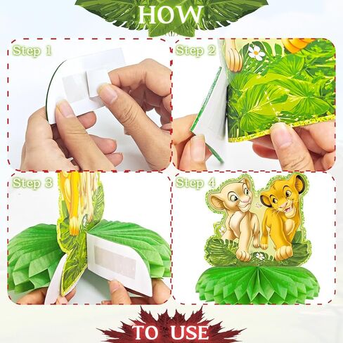 6 counts Lion Centerpieces for Party Supplies Tables Decorations Honeycomb Centerpiece Birthday Table in Kuwait