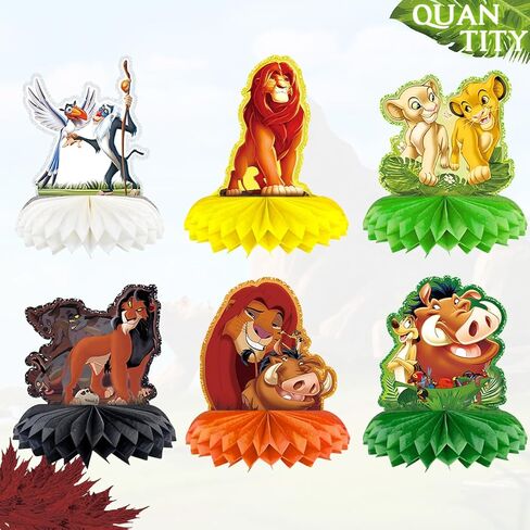 6 counts Lion Centerpieces for Party Supplies Tables Decorations Honeycomb Centerpiece Birthday Table in Kuwait