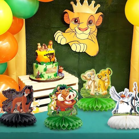 6 counts Lion Centerpieces for Party Supplies Tables Decorations Honeycomb Centerpiece Birthday Table in Kuwait