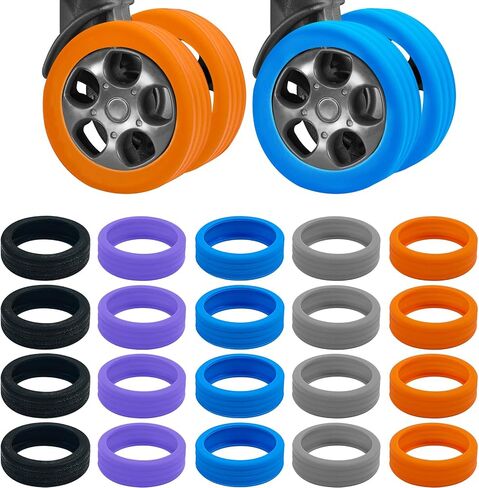 20 Pieces Luggage Wheel Covers, 5 Color Portable Suitcase Wheel Protector Covers Wheel Covers Luggage Spinner Wheel Covers for Most 8 Spinner Wheels Luggage Accessories in Saudi Arabia