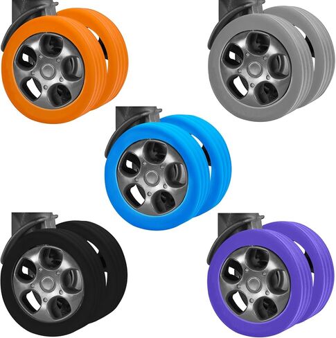 20 Pieces Luggage Wheel Covers, 5 Color Portable Suitcase Wheel Protector Covers Wheel Covers Luggage Spinner Wheel Covers for Most 8 Spinner Wheels Luggage Accessories in Saudi Arabia
