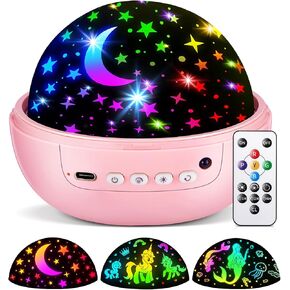 COOLNIGHT Night Light for Kids,93 Lighting+3 Films Kids Night Light Projector,Remote+Dimmable Star Projector,360° Ceiling Stars Glow in the Dark Stars,Gifts for 4 Year Old Boy Birthday Gift | with Remote Control, Dimmable, 1/2/4hrs Timer, Silent Rotation, in Kuwait
