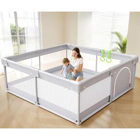 Fodoss Baby Playpen 47×47in, Small Play Pen for Babies and Toddlers, Playpen for Apartment, Play Yard, Activity Fence, Baby Playard with All-Side Mesh, Pull Rings in Saudi Arabia