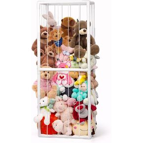 Stuffed Animal Storage, Kids Toy Zoo Storage Organizer with Elastic Band, Thicken PVC Tube Large Stuffed Animals Holder for Nursery Playroom Bedroom Room Furniture Plush Storage(White) in Kuwait