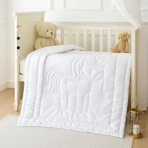 Continental Bedding White Down Alternative Toddler Comforter with Unicorn Stitching Soft & Cozy Blanket for Crib or Toddler Bed – 33x42 Inches, Lightweight & Breathable in Saudi Arabia