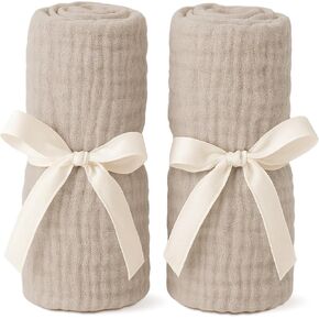 Newton Baby Bassinet Fitted Sheet 2-Pack, Breathable Muslin - Sandstone in Saudi Arabia