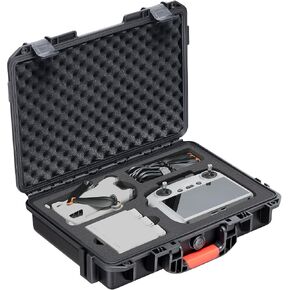 Hard Case for DJI Mini 4 Pro: Waterproof Hard Shell with Foam for DJI Drone Mini 3 Pro/Min3/RC2/RC/RC-N2/N1| Travel Carrying Storage Box for fly more combo Batteries and Accesories Kit ( Case Only) | Hard Shell Carrying Storage with Custom Foam for DJI Mi in Kuwait