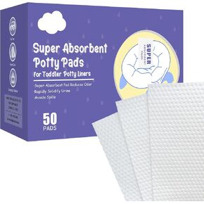 50 Packs Super Absorbent Urine Pads Portable Child Used with Travel Potty Bags Disposable Liners for Toddlers, Toilet Seat for Kids Pee Training, White, XSD-DM-025 in Saudi Arabia
