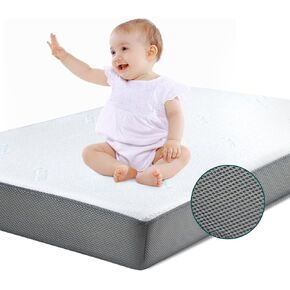 Babelio Breathable Crib Mattress, Tencel Removable Cover, Memory Foam | Toddler Mattress with Waterproof Inner Liner, CertiPUR-US Certified, Fits Standard Baby Crib & Toddler Bed 52" x 27.5" in Saudi Arabia
