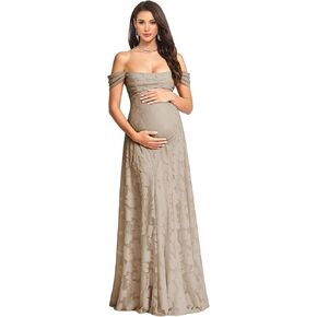 Jacquard Maternity Dresses 2026 Pleated Floral Laces Formal Pregnancy Dress in Kuwait