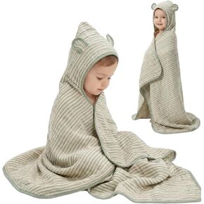 Ultra-Soft Muslin Toddler Hooded Towel - 55 x 28 Inches, Ideal for Bath & Beach, Suitable for Both Boys & Girls from Newborns to Toddlers in Saudi Arabia