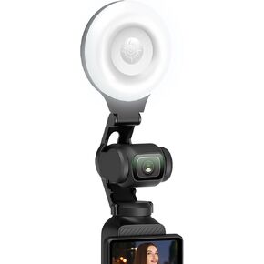 AMAZEAR LED Light for DJI OSMO Pocket 3 Accessories, Auto-Follow Gimbal Selfie Vlog Video Auxiliary Fill Lighting, CRI≥95, 3-Color Temp 2500-9000K Brightness Adjustable, 2W USB-C (Black) in Saudi Arabia
