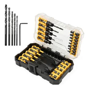 TOLESA Countersink Drill Bit Set, 29 PCS Counter Sink Drill Bit for Wood with 2PC Wood Plug Cutters, Magnetic Extension Bit Holder, Screwdriver Bits, Storage Case in Kuwait