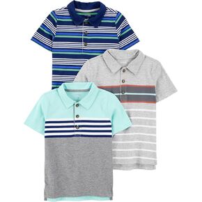 Simple Joys by Carter's Boys 3-Pack Short Sleeve Polo in Kuwait