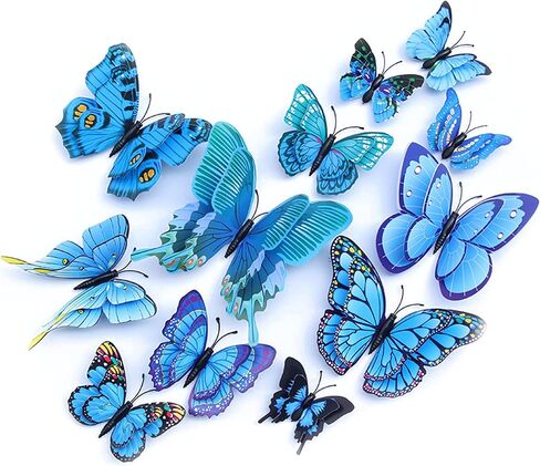 OPSEAM Butterfly Wall Decor 24/48 PCS, 3D Butterflies Stickers for Party Decorations with Magnets(Colorful, 24) in Kuwait