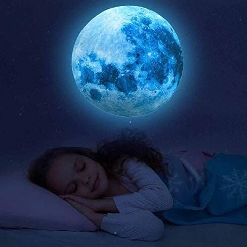 Glow in The Dark Stars for Ceiling,Glow in The Dark Stars and Moon Wall Decals,Ceiling Stars Glow in The Dark Kids Wall Decors Perfect for Kids Nursery Bedroom Living Room in Kuwait