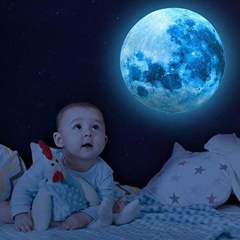 Glow in The Dark Stars for Ceiling,Glow in The Dark Stars and Moon Wall Decals,Ceiling Stars Glow in The Dark Kids Wall Decors Perfect for Kids Nursery Bedroom Living Room in Kuwait