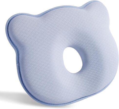 Memory Foam Baby Pillow,Cute Cartoon Bear Soft and Cozy Pillow, Breathable Bedding Set for Infants for Small Boys and Girls Prevent Flat Head Tummy in Kuwait