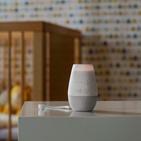 Munchkin Shhh… White Noise Sound Machine, Baby Sleep Soother with Night Light, Portable for Travel or Nursery, White/Grey in Kuwait