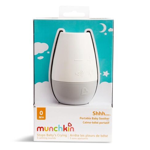 Munchkin Shhh… White Noise Sound Machine, Baby Sleep Soother with Night Light, Portable for Travel or Nursery, White/Grey in Kuwait
