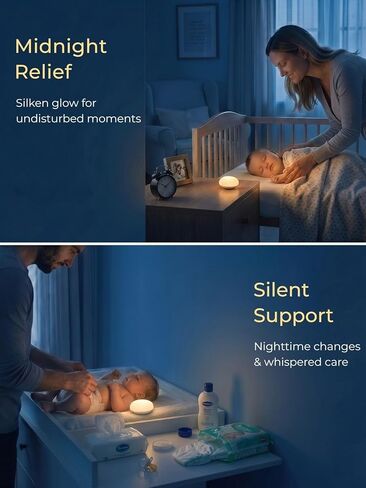 EASZZZ Baby Night Light, Nursery Night Lights for Breastfeeding, Soft BPA Free Silicone Touch Night Lamp, Eye Caring, Easy Flip Design, Stepless Dimming, 1-Pack in Kuwait