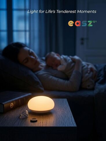 EASZZZ Baby Night Light, Nursery Night Lights for Breastfeeding, Soft BPA Free Silicone Touch Night Lamp, Eye Caring, Easy Flip Design, Stepless Dimming, 1-Pack in Kuwait