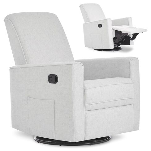 Evolur Raleigh Upholstered Manual Glider Recliner– Rocking & 360° Swivel with Smooth Glide – Greenguard Gold & FSC Certified – Modern Nursery and Living Room Chair in Light Sand in Kuwait