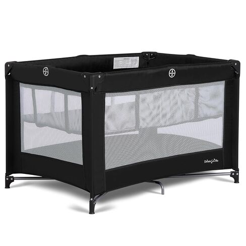 Dream On Me Zazzy Portable Playard with Bassinet - 360° Mesh Visibility, Quick Folding Travel Friendly Design, Carry Bag and Foldable Mattress Pad Included, Compact and Lightweight - Gray in Kuwait