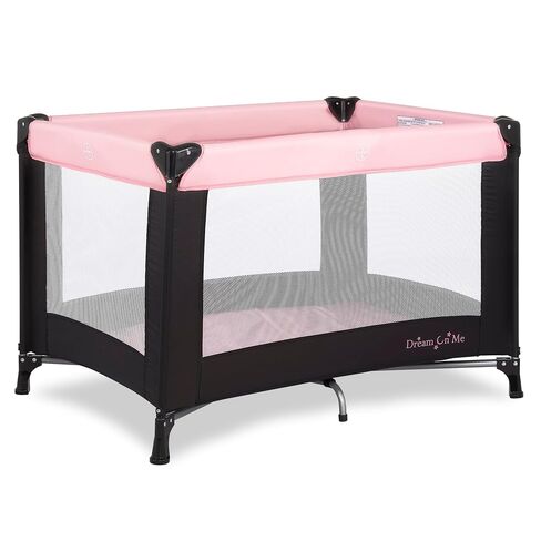 Dream On Me Nest Portable Playard in Black with Carrybag an Shoulder Strap, Lightweight, Packable and Easy Setup Baby Playard, Breathable Mesh Sides and Soft Fabric - Comes with a Removable Padded Mat in Kuwait