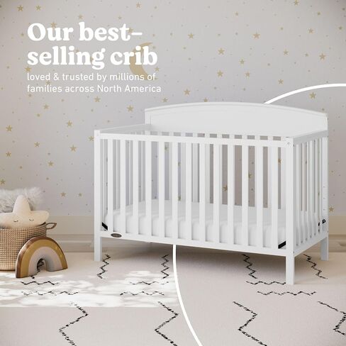 Graco Benton 5-in-1 Convertible Crib – GREENGUARD Gold Certified, Converts from Baby Crib to Toddler Bed, Daybed and Full-Size Bed, Fits Standard Full-Size Crib Mattress (White) | GREENGUARD Gold Certified, Converts from Baby Crib to Toddler Bed, Daybed a in Kuwait