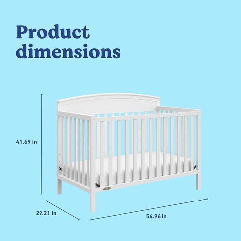 Graco Benton 5-in-1 Convertible Crib – GREENGUARD Gold Certified, Converts from Baby Crib to Toddler Bed, Daybed and Full-Size Bed, Fits Standard Full-Size Crib Mattress (White) | GREENGUARD Gold Certified, Converts from Baby Crib to Toddler Bed, Daybed a in Kuwait