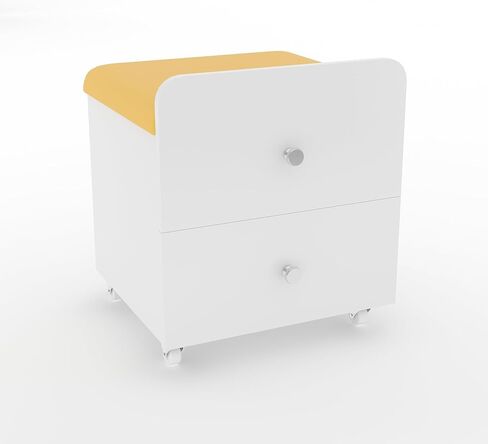 Garvee Vanity Stool Chair with Storage, 17.32" l x 15.16" w x 17.32" h PU Ottoman with Lockable Wheels & Storage Drawer, Modern Multifunctional Chairs for Makeup in Kuwait