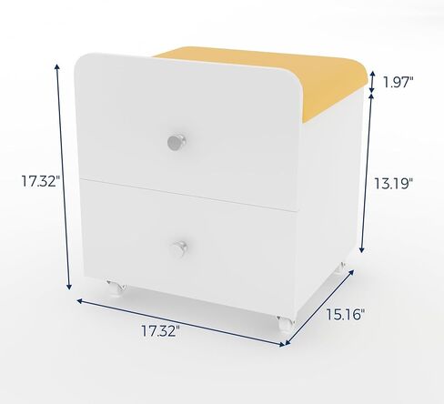 Garvee Vanity Stool Chair with Storage, 17.32" l x 15.16" w x 17.32" h PU Ottoman with Lockable Wheels & Storage Drawer, Modern Multifunctional Chairs for Makeup in Kuwait