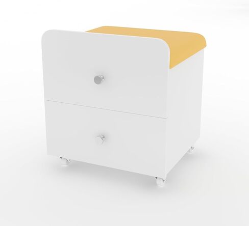 Garvee Vanity Stool Chair with Storage, 17.32" l x 15.16" w x 17.32" h PU Ottoman with Lockable Wheels & Storage Drawer, Modern Multifunctional Chairs for Makeup in Kuwait