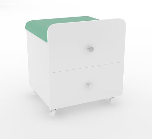Garvee Vanity Stool Chair with Storage, 17.32" l x 15.16" w x 17.32" h PU Ottoman with Lockable Wheels & Storage Drawer, Modern Multifunctional Chairs for Makeup in Kuwait