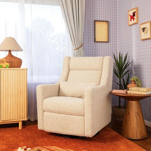 Babyletto kiwi الكهربائية الطاقة طائرة شراعية كرسي الحضانة مع موانئ USB - كرسي هزاز ماء ومقاوم للبقع الطائر للحضانة - Greenguard Gold Certified - 270 ° دوار روكيرر - كريم - كريم in Kuwait