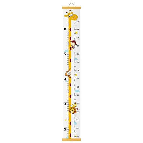 Baby Height Growth Chart, Canvas Height Chart for Kids Baby Child Toddler Boys Girls, Wood Growth Chart for Wall Room Nursery Decor, Hangable and Removable Waterproof Measuring Wall Ruler for Bathroom in Kuwait