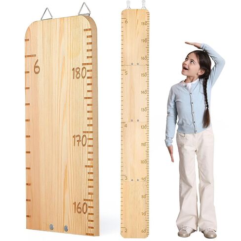 Growth Chart for Wall Wooden Height Chart for Kids Unicorn Castle Height Measurement for Wall Kids Height Wall Chart Kids Room Nursery Wall Decor | Solid wood, accurate dual scale, memories can take anywhere, easy assemble and hanging, track growth, nurse in Kuwait