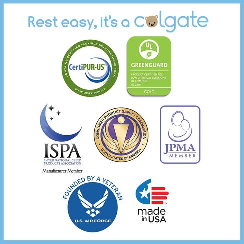 Colgate Mattress Cradle & Bassinet Mattress - GREENGUARD Gold Certified, Reversible Bassinet Pad with 2" Thickness, Wrapped in Waterproof Quilted Cover - 15" X 30" X 2" in Kuwait